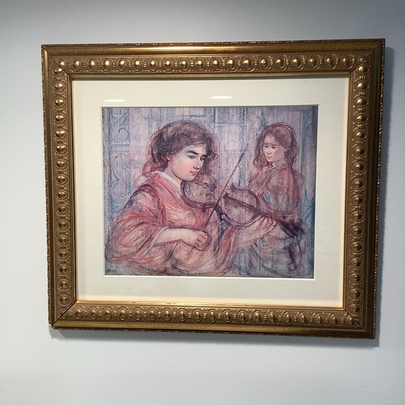 Edna Hibel “Encore” Gold Framed Art Print with Certificate of Authenticity - Picture 1 of 15